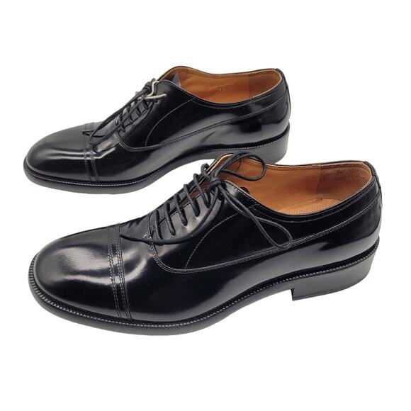 Maison Margiela Paris NIB Plain Leather Oxford Shoes In Black Lace Up Size 40 main image 9